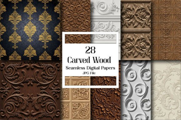 Carved Wood Digital Paper: Endless Creative Possibilities
