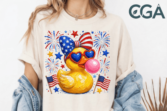 Celebrate with a Patriotic Rubber Duck 4th of July Png