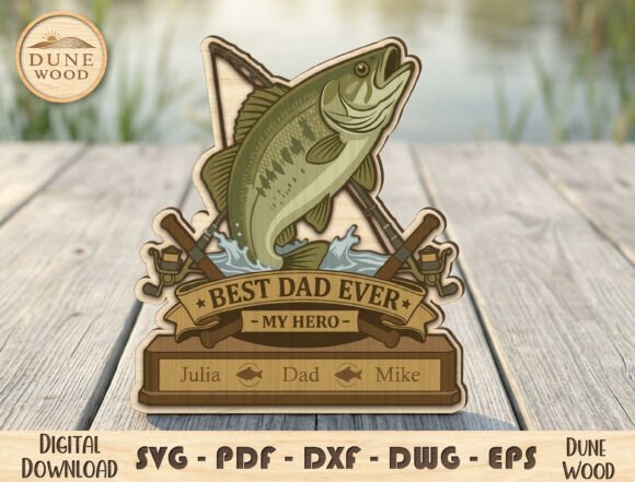 Crafting the Perfect Fishing Dad Trophy with Layered SVG