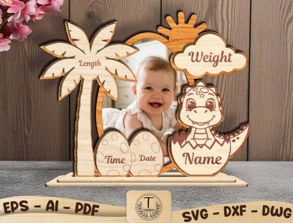 Crafting Timeless Memories with a Baby Dinosaur Birth Stat Laser Cut SVG