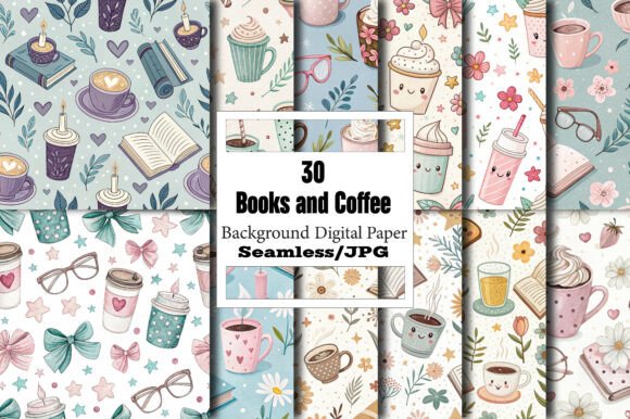 Elevate Designs with Girly Books & Coffee Patterns