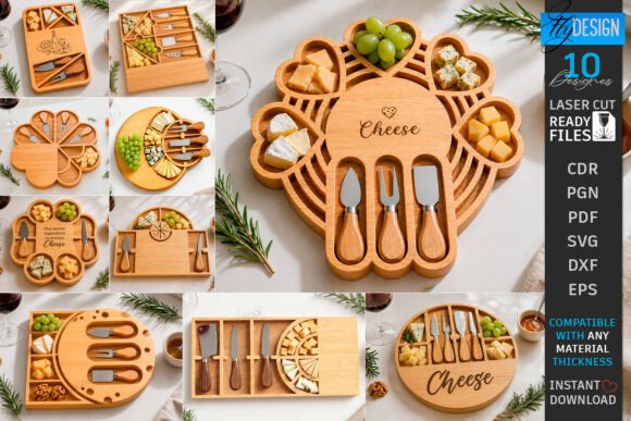 Elevate Your Entertaining with a Cheese Boards Laser Cut Bundle Kitchen