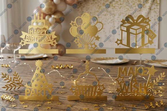 Elevate Your Party Decor with a Birthday Table Centerpiece Laser Cut Set