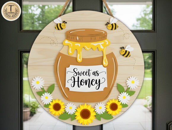 Honey Jar Door Hanger Cut File for Rustic Decor