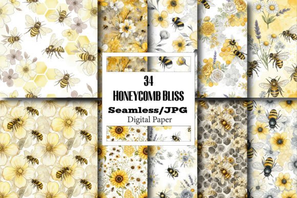 Honeycomb Bliss Seamless Digital Pattern for Creators
