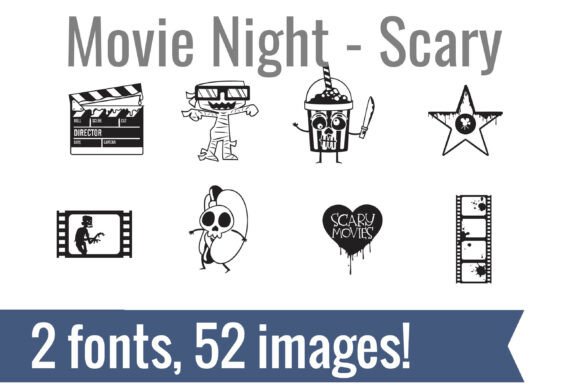 Movie Night Scary Dingbats: A Spooky Design Duo