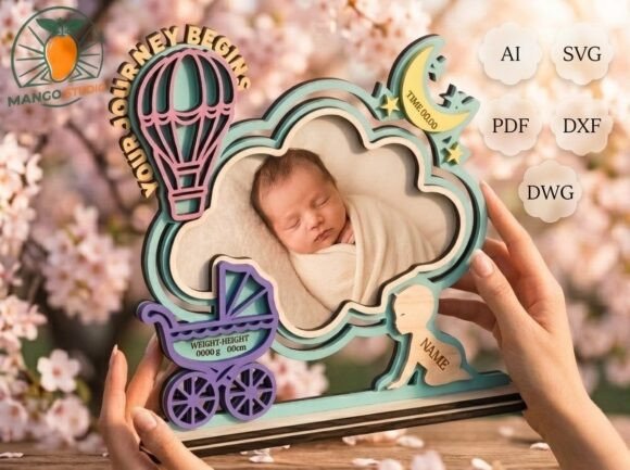 Newborn Birth Stats Lasercut Frame Guide