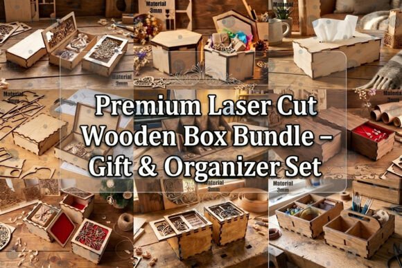 Premium Laser Cut Wooden Box Bundle SVG