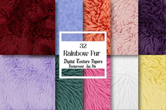 Rainbow Fur Textures: A Digital Paper Pack for Crafters