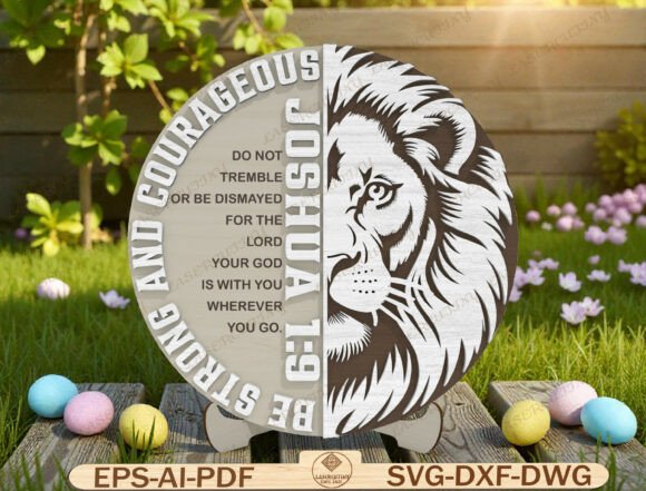 Strategic Faith Branding: Leveraging the Be Strong and Courageous Lion Sign SVG for Impactful Ministry and Business