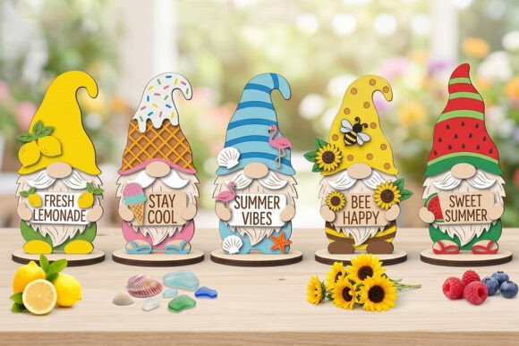 Summer Gnomes SVG Bundle for Crafters