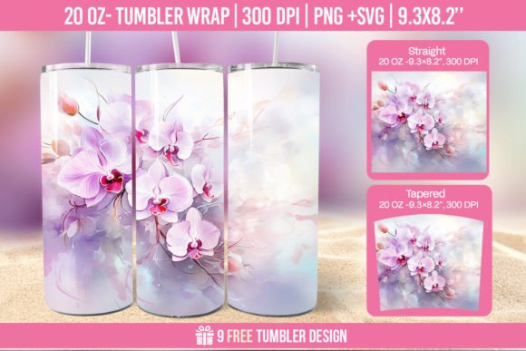 Transform Your Drinkware with the Pink Orchid Flowers 20 Oz Skinny Tumbler Design