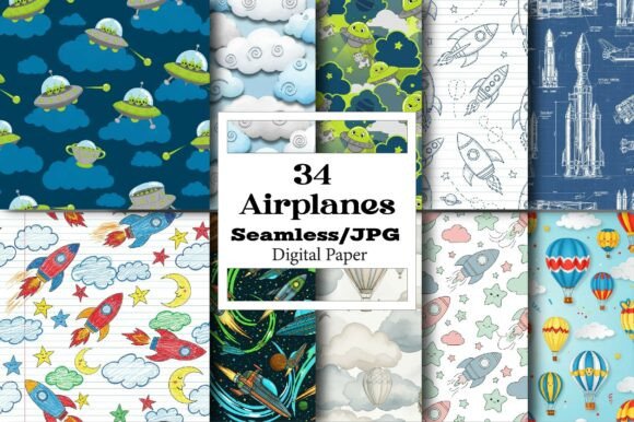 Unlocking Creative Potential with an Airplanes Digital Seamless Pattern