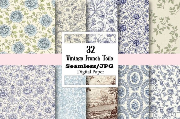 Unlocking Creative Potential with Vintage French Toile Digital Paper